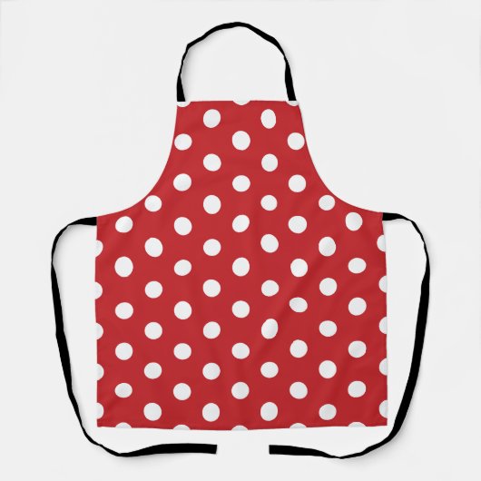 Red with Solid White Dot Style All-Over Print  Schürze (Vorderseite)