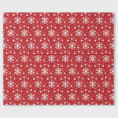 RED with WHITE CHRISTMAS SNOWFLAKES Geschenkpapier (Flach)