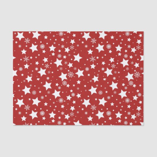 RED with WHITE HOLIDAY STARS Seidenpapier (Vorderseite)