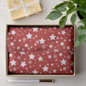 RED with WHITE HOLIDAY STARS Seidenpapier (Geschenk)