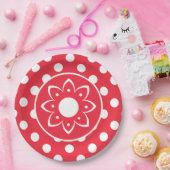 Red With White Polk Dots Paper Plate Pappteller (Party)