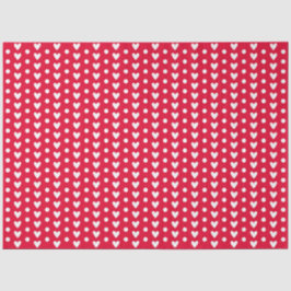 Red With White Tiny Doodle Hearts & Polka Dots Seidenpapier