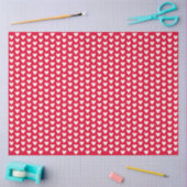 Red With White Tiny Doodle Love Hearts Seidenpapier (Basteln)
