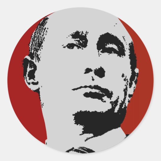 Red Wladimir Putin Runder Aufkleber (Vorderseite)