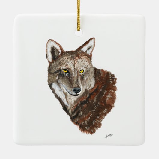 Red Wolf Keramikornament (Rückseite)