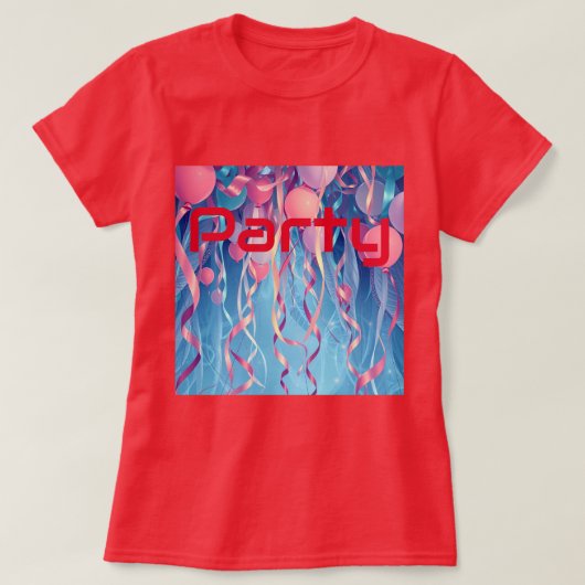 Red Women's Party T - Shirt (Design vorne)