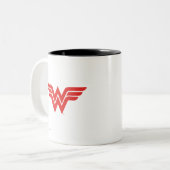 Red Wonder Woman Logo Zweifarbige Tasse (Vorderseite Links)