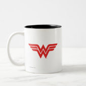 Red Wonder Woman Logo Zweifarbige Tasse (Links)