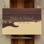 Red Wood & Brown Guitar Wedding Gästebuch
