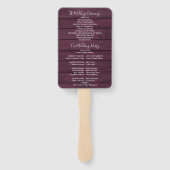 Red Wood Floral String Lights Wedding Programm Fächer (Rückseite)