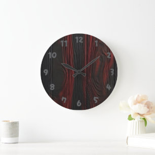 Red Wood Große Wanduhr