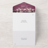 Red Wood String Lights Mason Jars Foto Wedding All In One Einladung (Außenbereich)