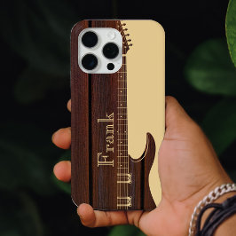 Red Wood & Tan Brown Color Block Name Gitarre Case-Mate iPhone Hülle