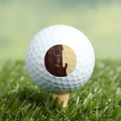 Red Wood & Tan Brown Color Block Name Gitarre Golfball (Insitu T-Shirt)