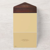 Red Wood & Tan Brown Gitarre Wedding All In One Einladung (Außenbereich)