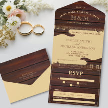 Red Wood & Tan Brown Gitarre Wedding