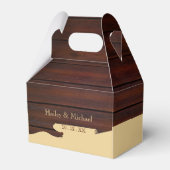 Red Wood & Tan Brown Gitarre Wedding Geschenkschachtel (Vorderseite)