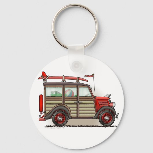 Red Woody Wagon Key Chains Schlüsselanhänger (Vorderseite)