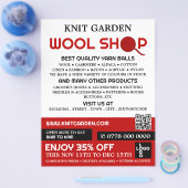 Red Wool Shop Logo, Knitter Store, Garnspeicher Flyer (Einzeln)