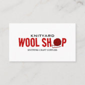 Red Wool Shop Logo, Knitter Store, Garnspeicher Visitenkarte (Vorderseite)