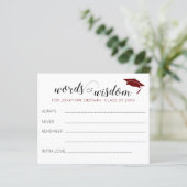 Red Words of Wisdom Grad Cap Abschluss Ratgeber (Stehend Vorderseite)
