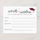 Red Words of Wisdom Grad Cap Abschluss Ratgeber (Vorderseite)