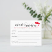 Red Words of Wisdom Grad Cap Abschluss Ratgeber (Stehend Vorderseite)