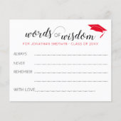 Red Words of Wisdom Grad Cap Abschluss Ratgeber (Vorderseite)