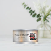 Red Work Truck | Konstruktion Visitenkarte (Stehend Vorderseite)