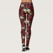 Red Workout Wear Calla lilies Aesthetic Mothers  Leggings (Rückseite)