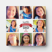 Red World's Bester Vater Modern 8 Foto Collage Fotoplatte (Vorderseite)