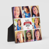 Red World's Bester Vater Modern 8 Foto Collage Fotoplatte (Vorderseite)