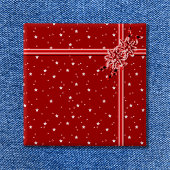 Red Wrapped Present Button