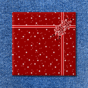 Red Wrapped Present - Customized Button