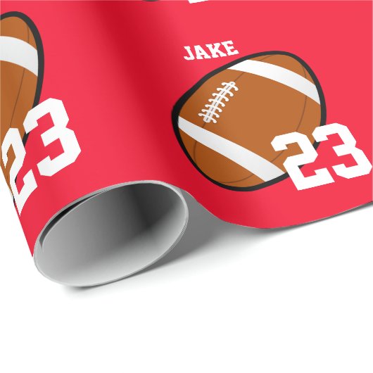 Red Wrapping Paper des Fußballspielers Geschenkpapier (Rolleneckpunkt)