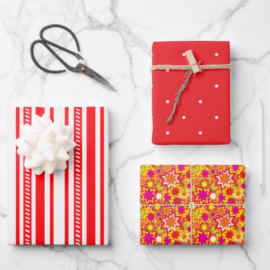 Red Wrapping Paper Geschenkpapier Set (Vorderseite)