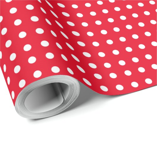 Red Wrapping Paper mit kleinen Polka Docks Geschenkpapier (Rolleneckpunkt)