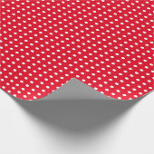 Red Wrapping Paper mit kleinen Polka Docks Geschenkpapier (Ecke)
