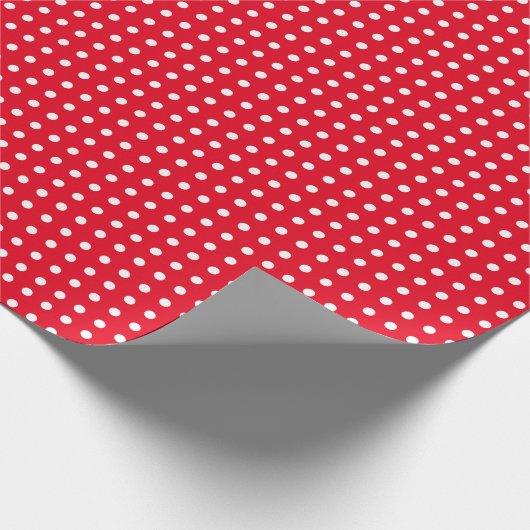 Red Wrapping Paper mit kleinen Polka Docks Geschenkpapier (Ecke)