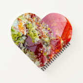 Red Wulfenite Crystal Heart Notepad Valentine Notizblock (Rückseite)