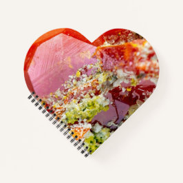 Red Wulfenite Crystal Heart Notepad Valentine Notizblock