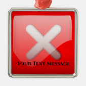 Red X Mark Symbol Weihnachten Ornament Aus Metall (Vorne)