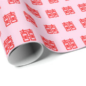 Red Xi Double Happiness Chinese Wedding Geschenkpapier (Rolleneckpunkt)