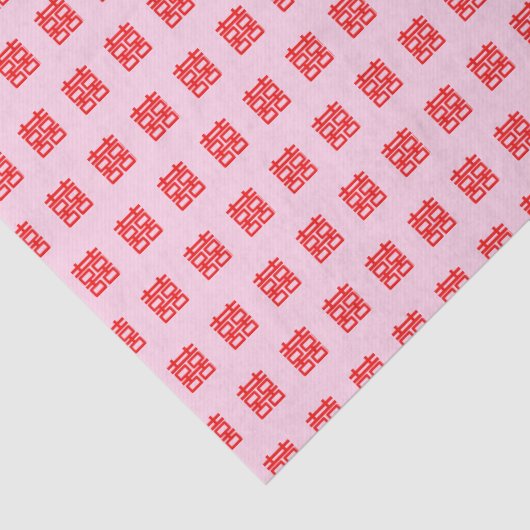 Red Xi Double Happiness Chinese Wedding Seidenpapier (Detail)