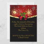 Red Xmas Corporate Black Krawatte Dinner Partys Einladung (Rückseite)