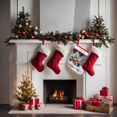 Red Xmas Monster Truck Großer Weihnachtsstrumpf