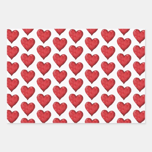 Red XOXO Herz Hochzeit Geschenkpapier Set (Vorderseite 2)