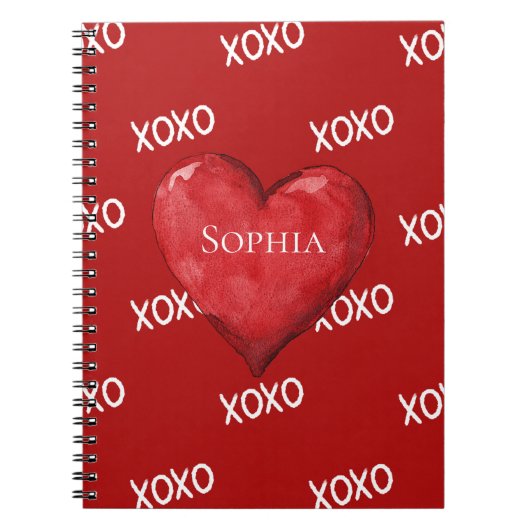 Red XOXO Herz Notizblock (Vorderseite)