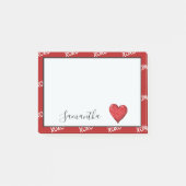 Red XOXO Herz Post-it Klebezettel (Vorderseite)