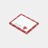 Red XOXO Herz Post-it Klebezettel (angewinkelt)